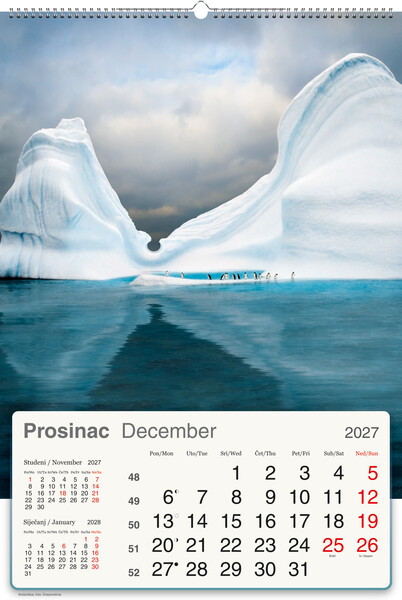 Okomiti zidni kalendar – Planet Zemlja