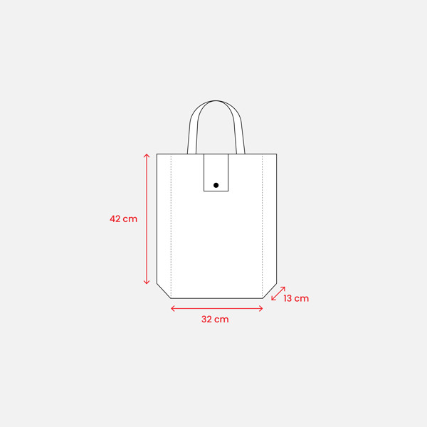 80 G/M2 Non-Woven Fabric Foldable Shopping Bag With Gusset And Short Handles - White