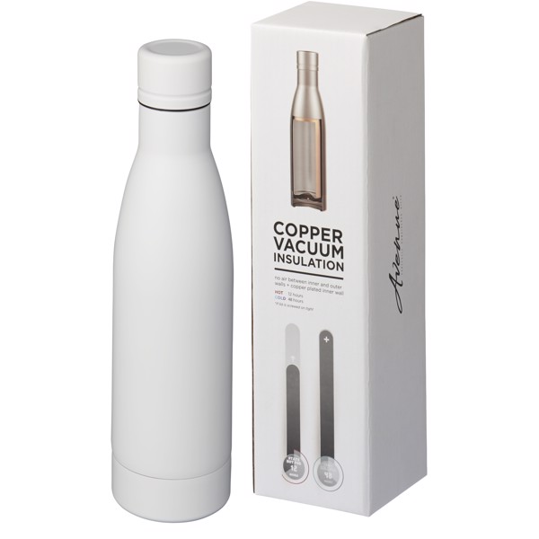 Bouteille isotherme Vasa sous vide avec couche de cuivre de 500 ml - Blanc