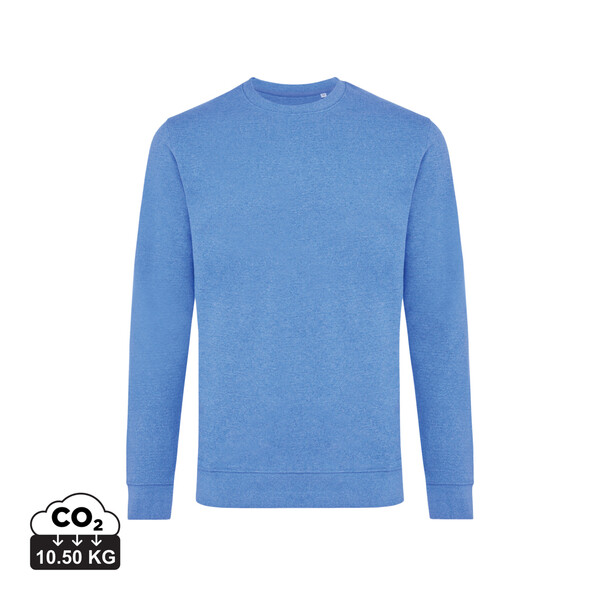 Pull à col rond en coton recyclé non teinté IQONIQ Denali - Heather Blue / XXL