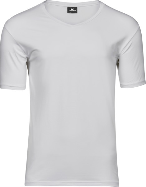 Moška raztegljiva majica z V-izrezom Tee Jays | TJ 401 - Bela / M