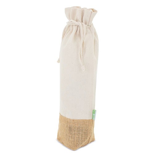 COTTON AND NATURAL JUTE WINE BAG