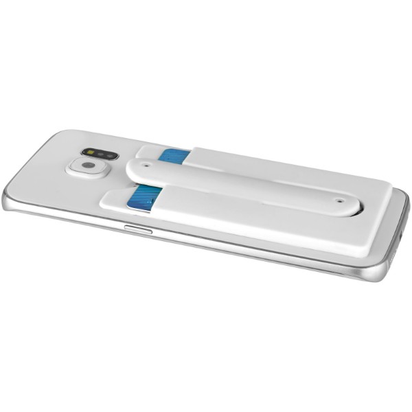 Portatarjetas de silicona con soporte para teléfono "Stue" - Blanco