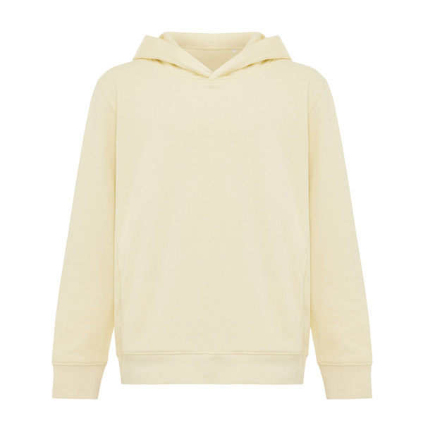 Dětská mikina s bočními kapsami IQONIQ Yengo z rec. bavlny - Cream Yellow / 78