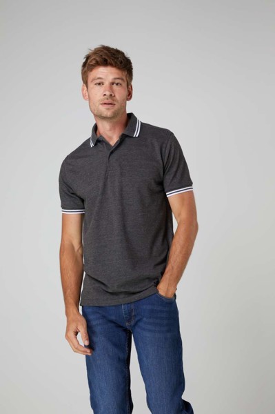 Polo majica s rastezljivim vrhom - Crna / Žuta / S
