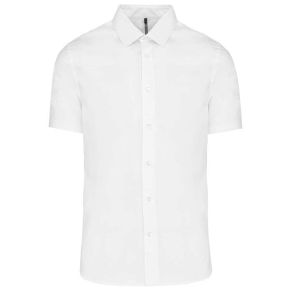 Short-Sleeved Cotton/Elastane Shirt - White / S