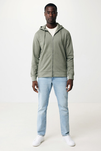 IQONIQ Abisko recycled cotton zip through hoodie - Heather Green / XXXL