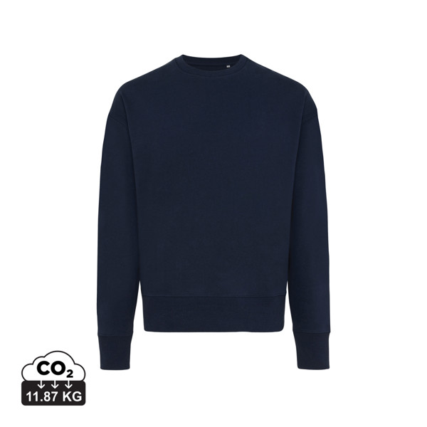 Sweater à col rond en coton recyclé Iqoniq Kruger - Bleu Marine / M