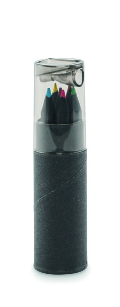 6 crayons de couleur Negro