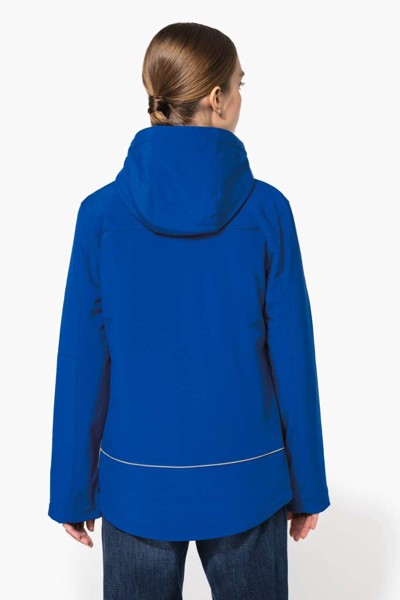 Ladies’ Hooded Softshell Lined Parka - Titanium / XL