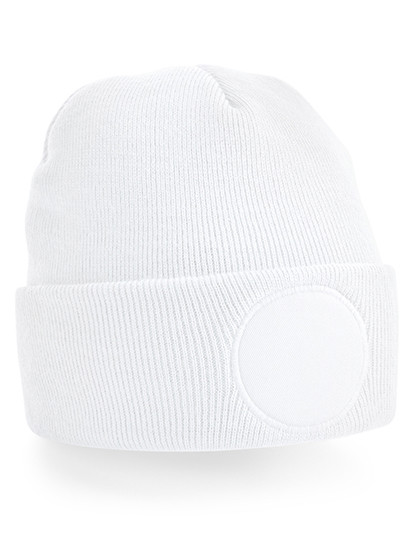 Circular Patch Beanie - White / One Size