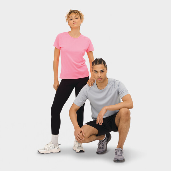 SPORTY T-SHIRT SENHORA 140g Sporty Women - Rosa Néon 2XL