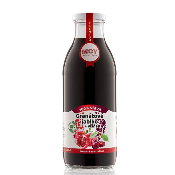 MOY NFC 100% šťava GRANÁTOVÉ JABLKO+VIŠŇA 500ml