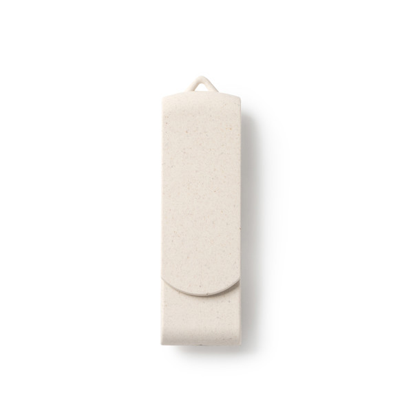 Custom wheat fiber USB flash drive 16 GB with rotating clip