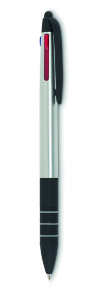 3 colour ink pen with stylus Multipen - Silver