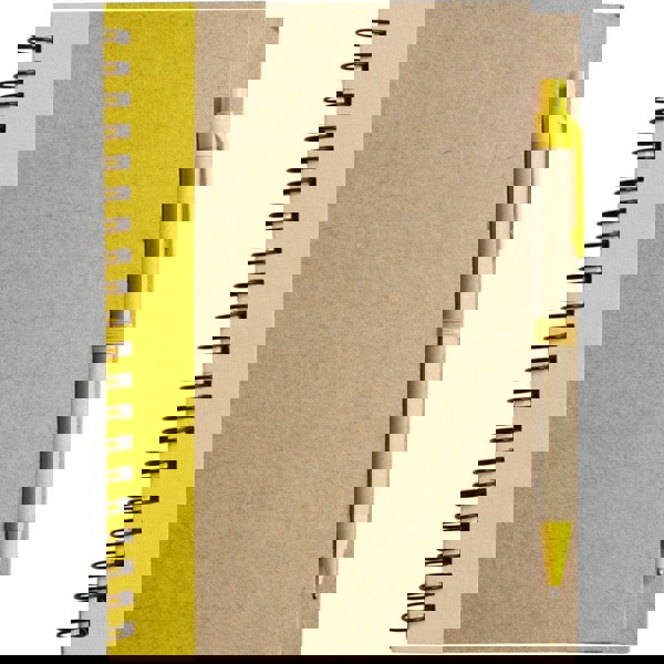 Notizbuch ca. A5 mit Kugelschreiber - gelb