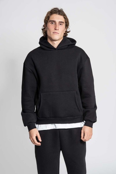 Boxy - Soft Hooded Sweatshirt - Black / S