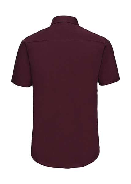 Fitted Short Sleeve Stretch Shirt - White / 4XL