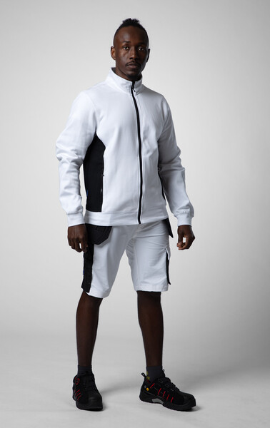 2129 Sweatshirt Full Zip White 4XL