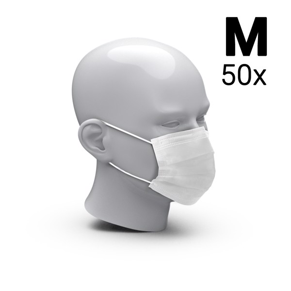 Masque Pour Bouche Et Nez "3-Ply" Ensemble De 50, Taille M
