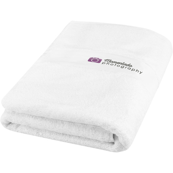 Serviette Amelia de 70 x 140 cm en coton de 450 g/m² - Blanc