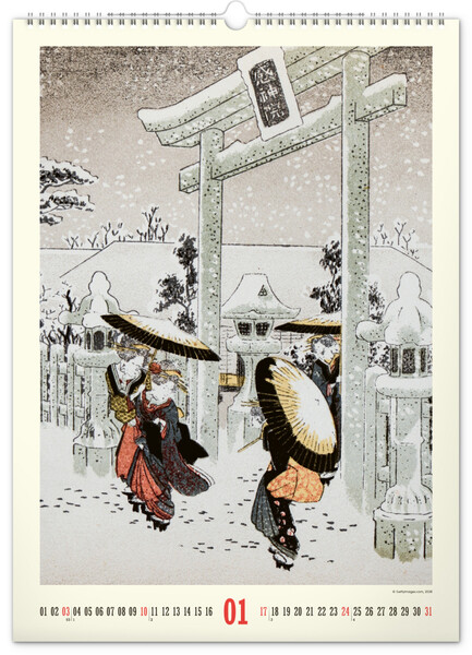 Notique Nástěnný Kalendář Vintage Plakáty – Japonské Umění 2027, 33 x 46 cm