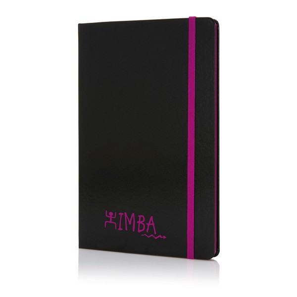 Deluxe hardcover A5 notebook with coloured side