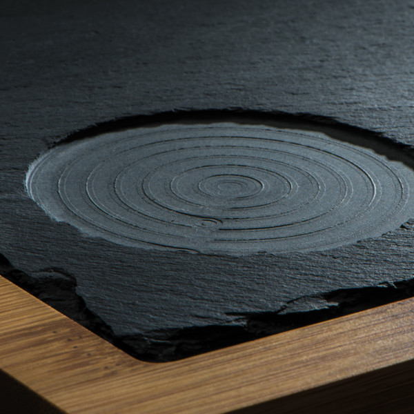 Serving board, slate/wood SERGIO - Black