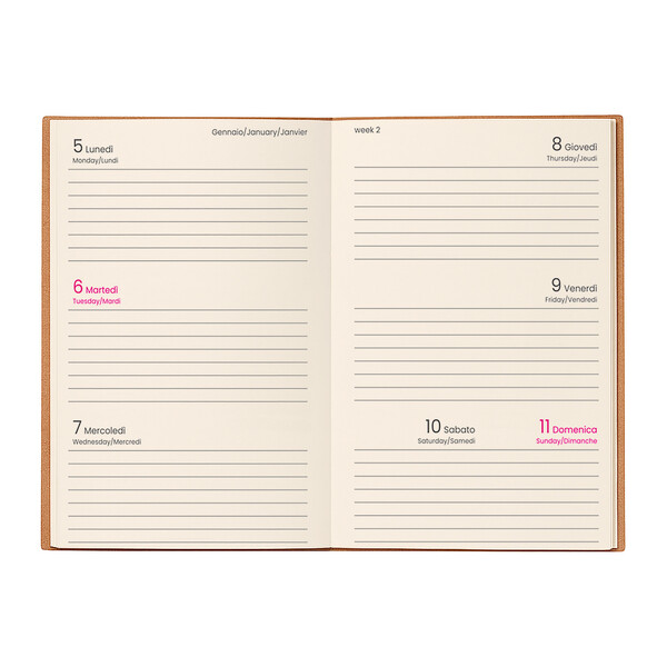 Agenda Tascabile Settimanale 2027 Con Copertina Flessibile In Cartoncino