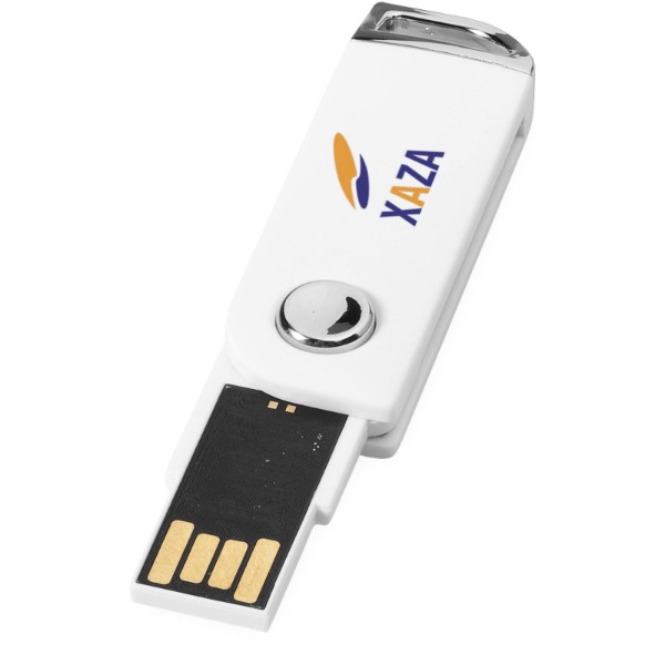 Otočné obdélníkové USB - Bílá / 4GB