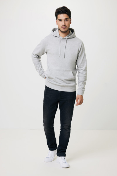 Sweat à capuche en coton recyclé et non teinté Iqoniq Torres - Heather Grey / XL