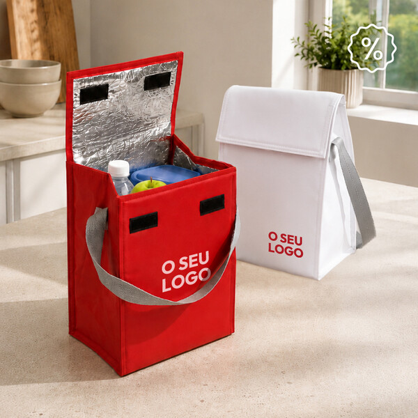  Lancheira Térmica com Aba com Velcro - Vermelho