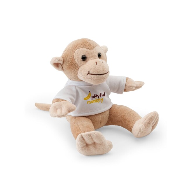MONKY. Peluche con forma de mono con camiseta