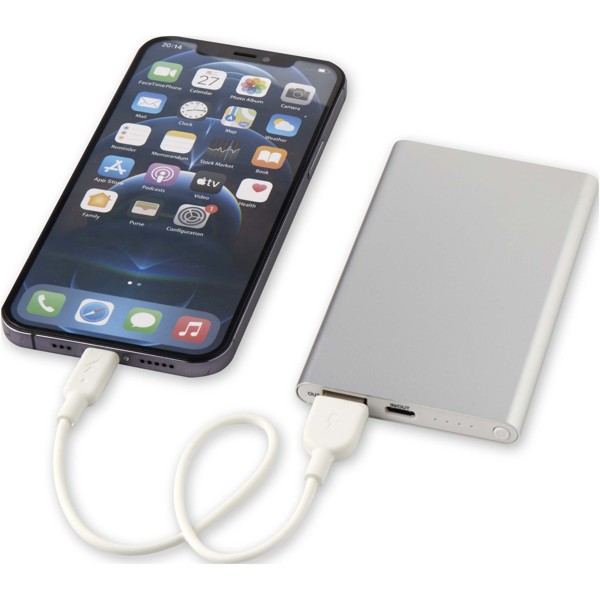 Pep 4000 mAh Type-C Powerbank aus recyceltem Aluminium - silber