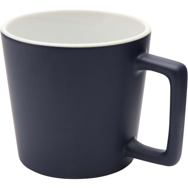 Cali 370 ml ceramic mug with matt finish - Navy Blue