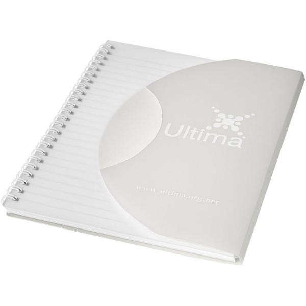 Curve A6 notebook - Frosted clear / White