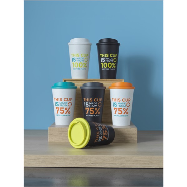 Americano® Eco 350 ml recycled tumbler - White / Black