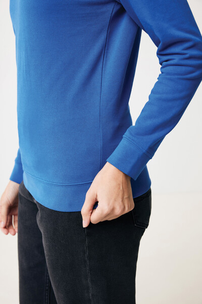 Sweater à col rond en coton recyclé Iqoniq Zion - Bleu Royal / XXL