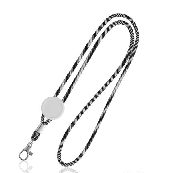 Lanyard Em Poliéster Com Ajuste E Mosquetão - Violeta / U