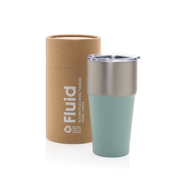Termohrnek Fluid 500ml z RCS recyklované oceli - Zelená