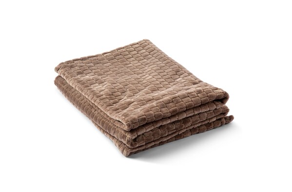 Kosta Linnewafveri Fleece Plaid Jaquard 130x170 cm - Light Brown
