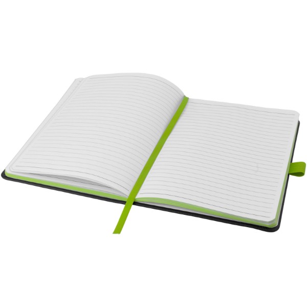 Colour-edge A5 hard cover notebook - Black / Lime