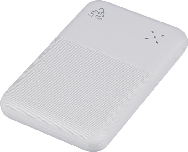 Recycled ABS powerbank Tavi - White