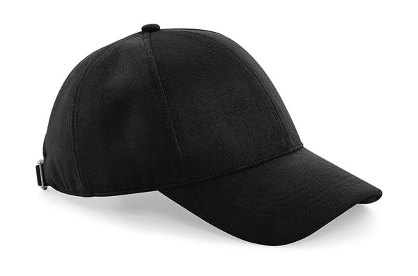 Faux Suede 6 Panel Cap - Black / ONE SIZE