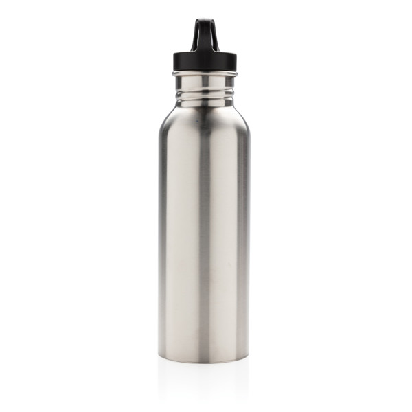 Deluxe Sportflasche aus Edelstahl - Silber