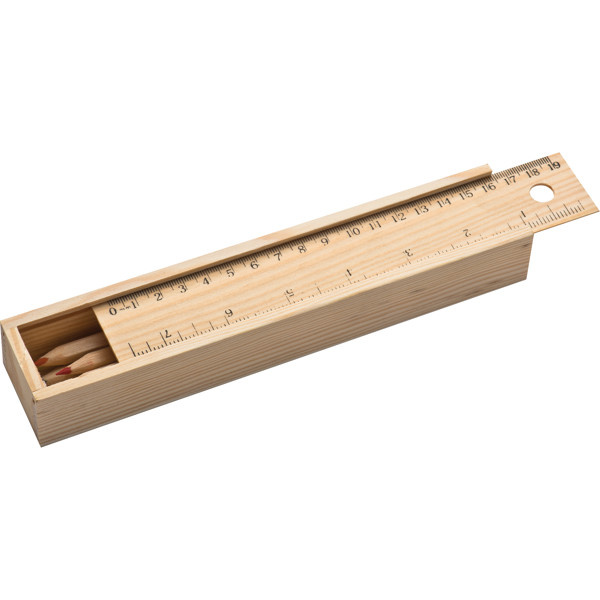 Wooden Pencil box ADELE - Brown