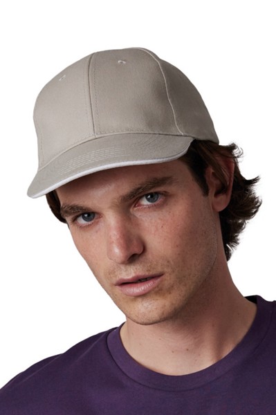 Sandwich Peak Cap - 6 Panels - White / Navy