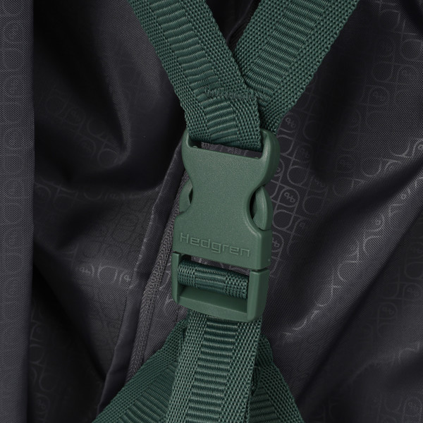 YUNO S FP | Troler cabină 55 cm + buzunar frontal + TSA - Hedgren - Duck Green