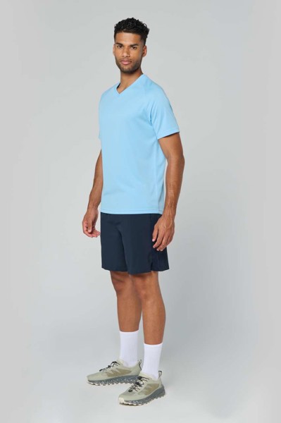 Men’S V-Neck Short-Sleeved Sports T-Shirt - White / 3XL