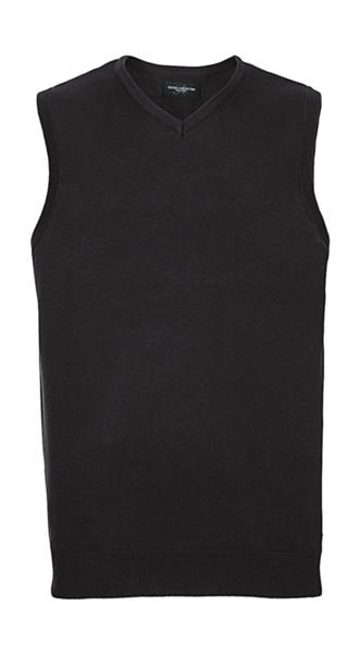 Adults' V-Neck Sleeveless Knitted Pullover - Black / L